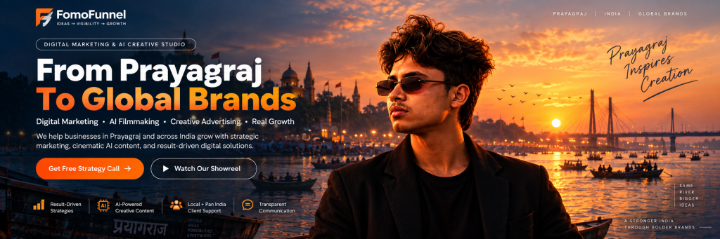 FomoFunnel digital marketing and AI creative studio in Prayagraj led by Vansh Rastogi